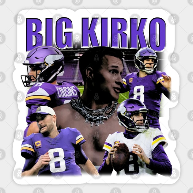 Kirk Cousins "Big Kirko" Funny Vintage Sticker by rattraptees